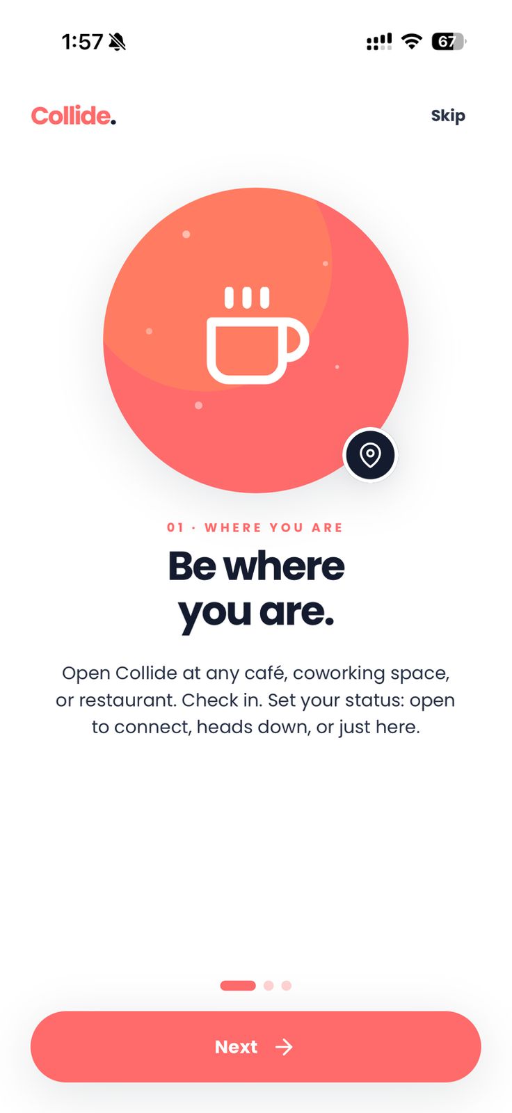 Collide Check-In onboarding screen