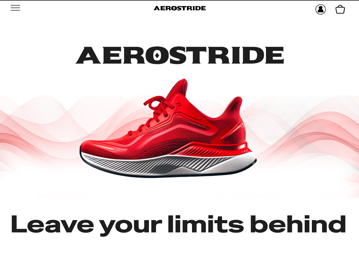 Aerostride running shoe storefront